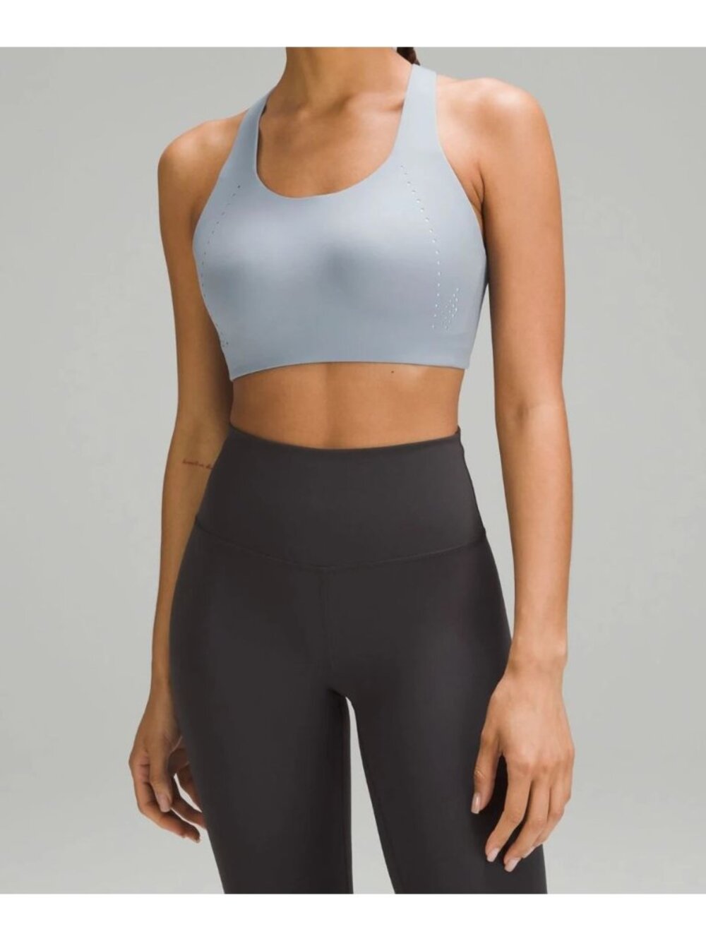 Lululemon Air Support Size 38D Chambray Gray High Support Racerback Sports Bra